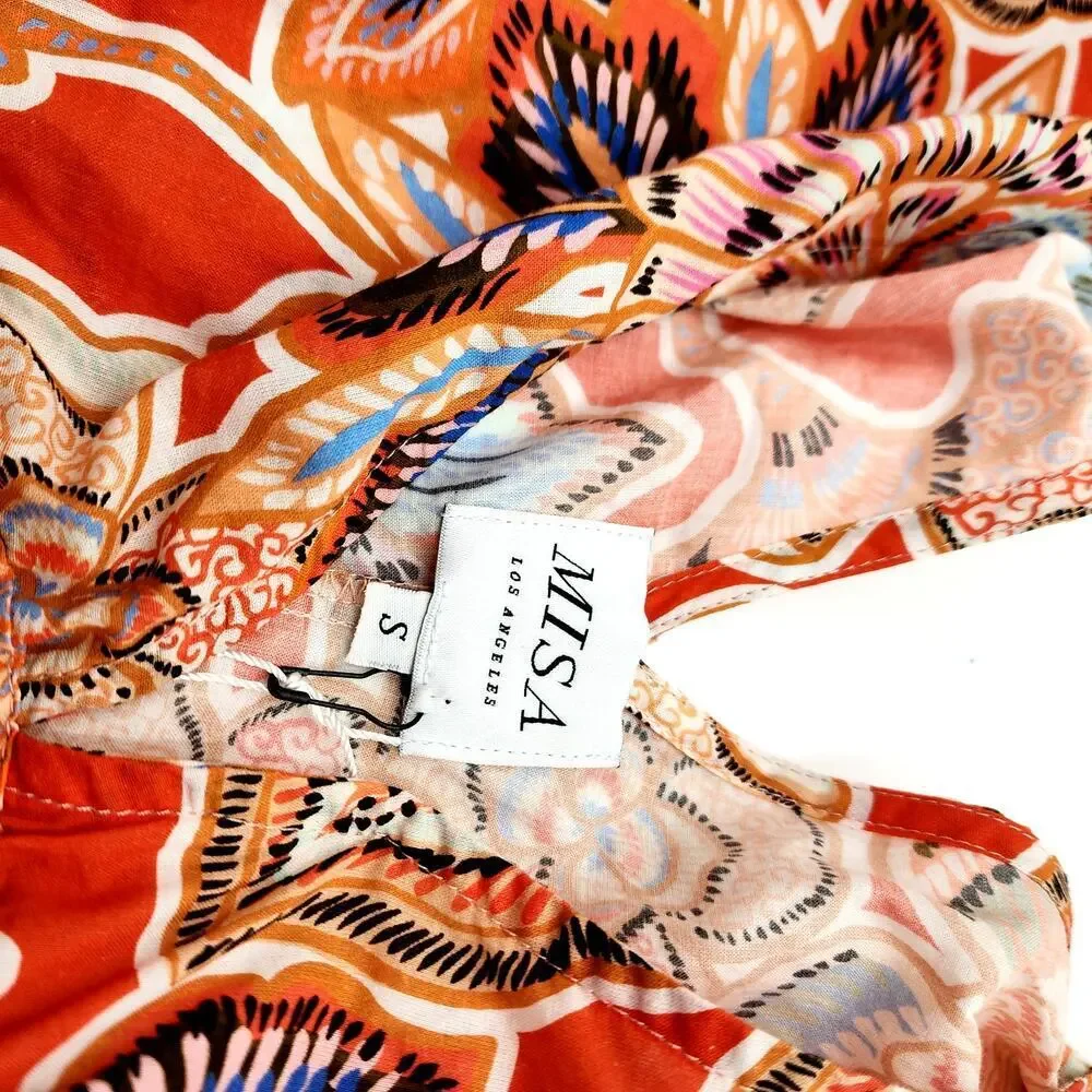 MISA Sari Floral Poplin Balloon-Sleeve Mini Dress - Picture 10 of 12